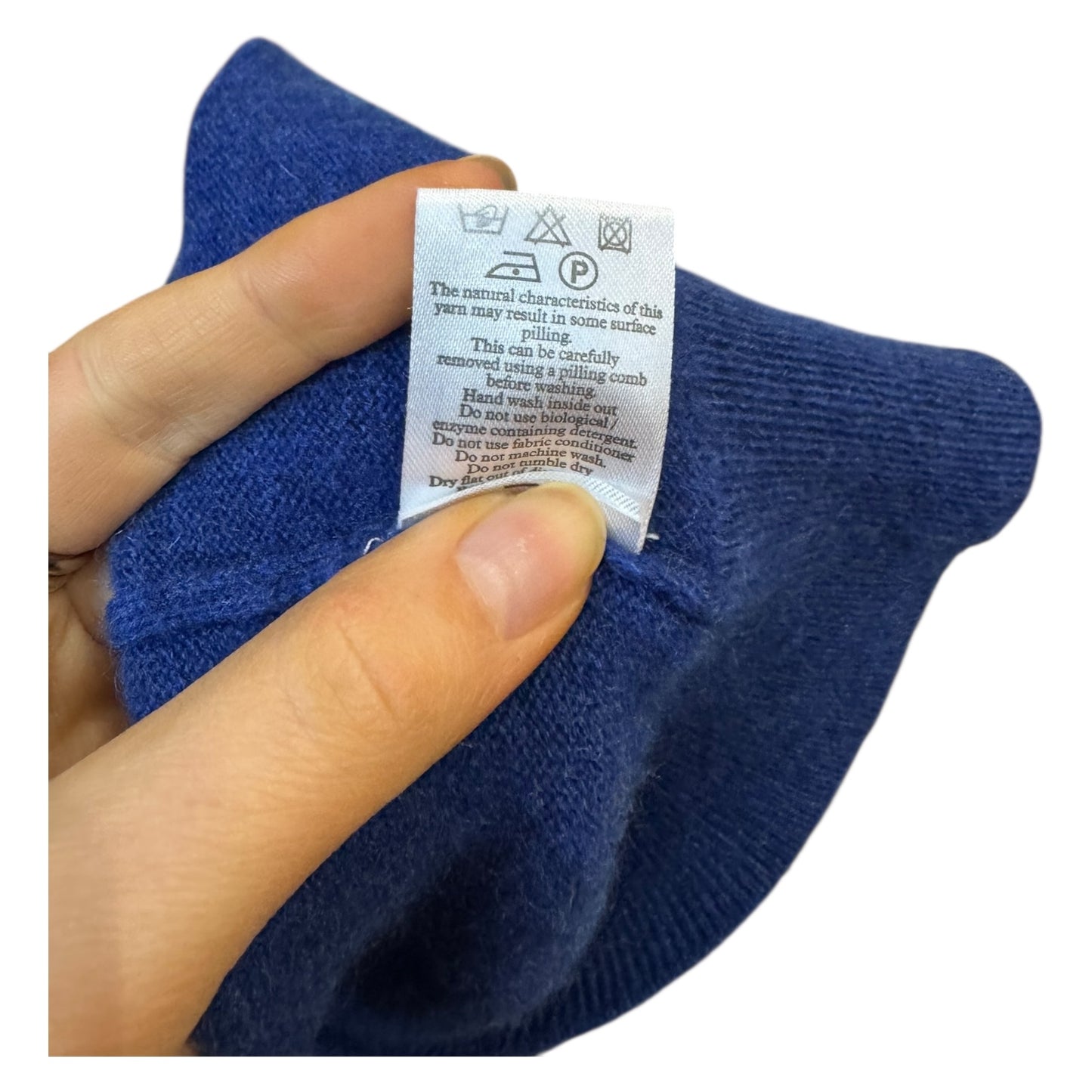 N. Peal Blue Cashmere V Neck Sweater - 10