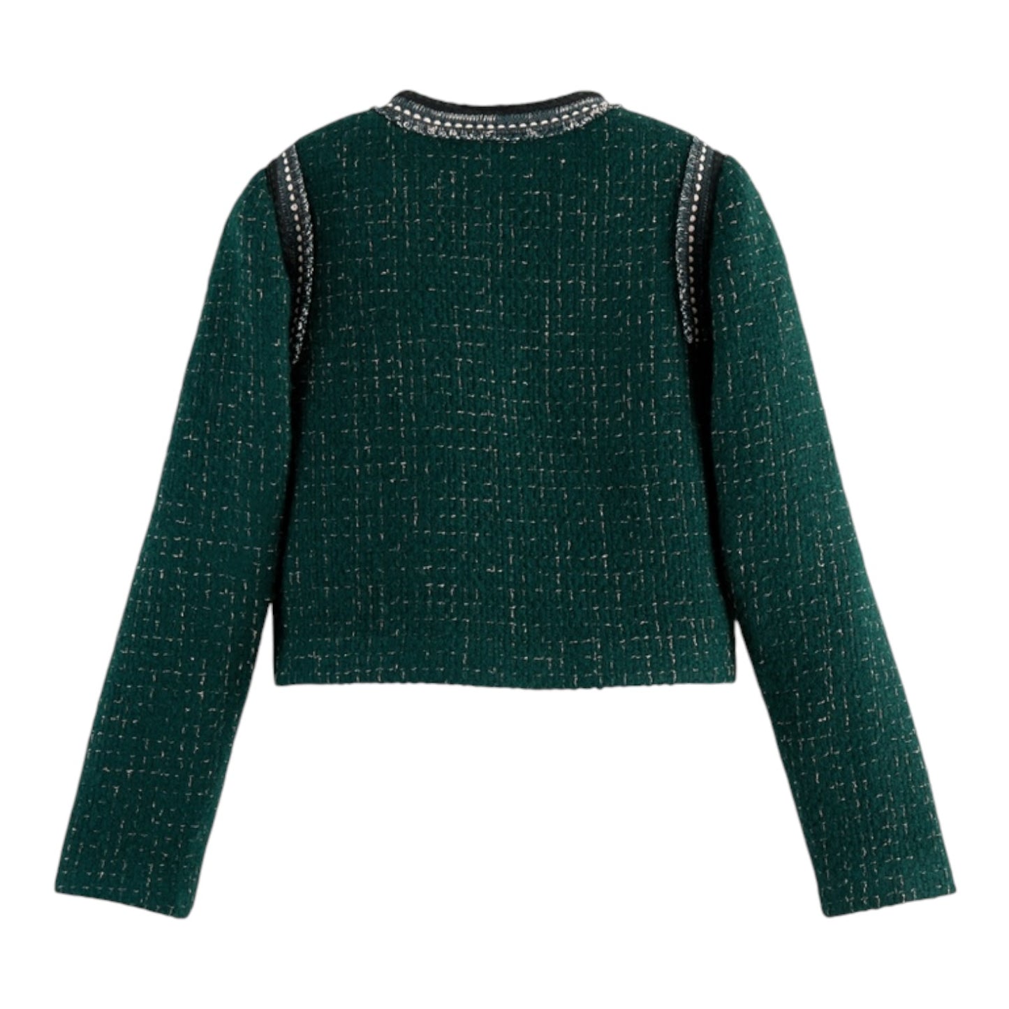 Scotch & Soda Green Cropped Tweed Blazer - 12