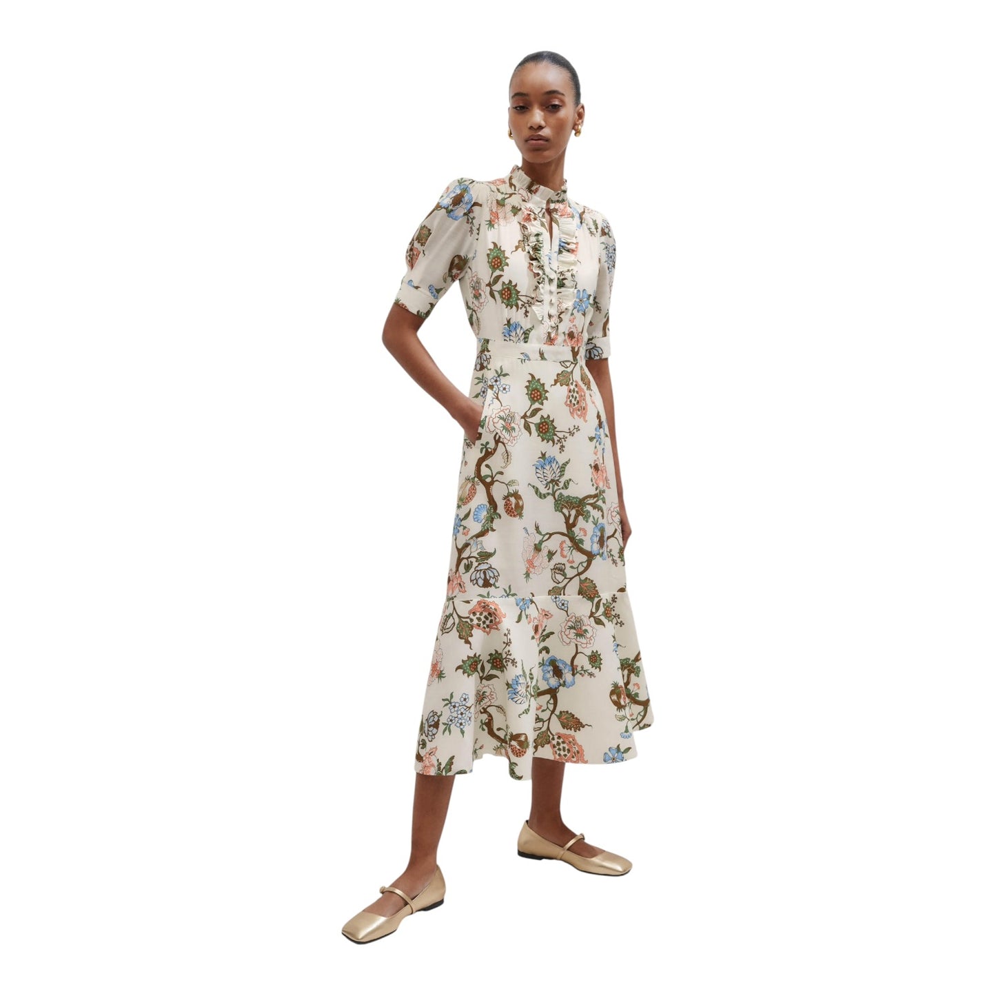 Me + Em Floral Garden Print Midi Dress - 10