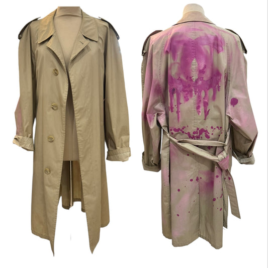 Cacharel CC Customised Trench in Beige and Pink - 8/10