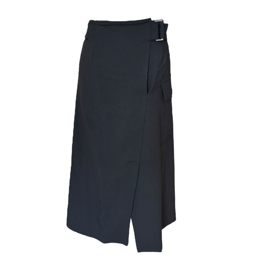 Weekend Max Mara Black Wrap Cargo Midi Skirt - 8
