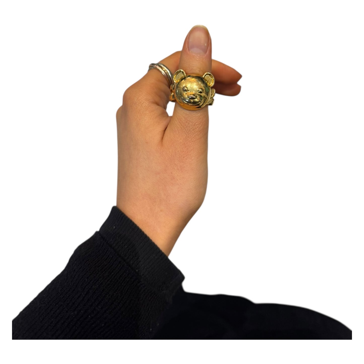 Moschino Teddy Bear Chain Link Ring - M