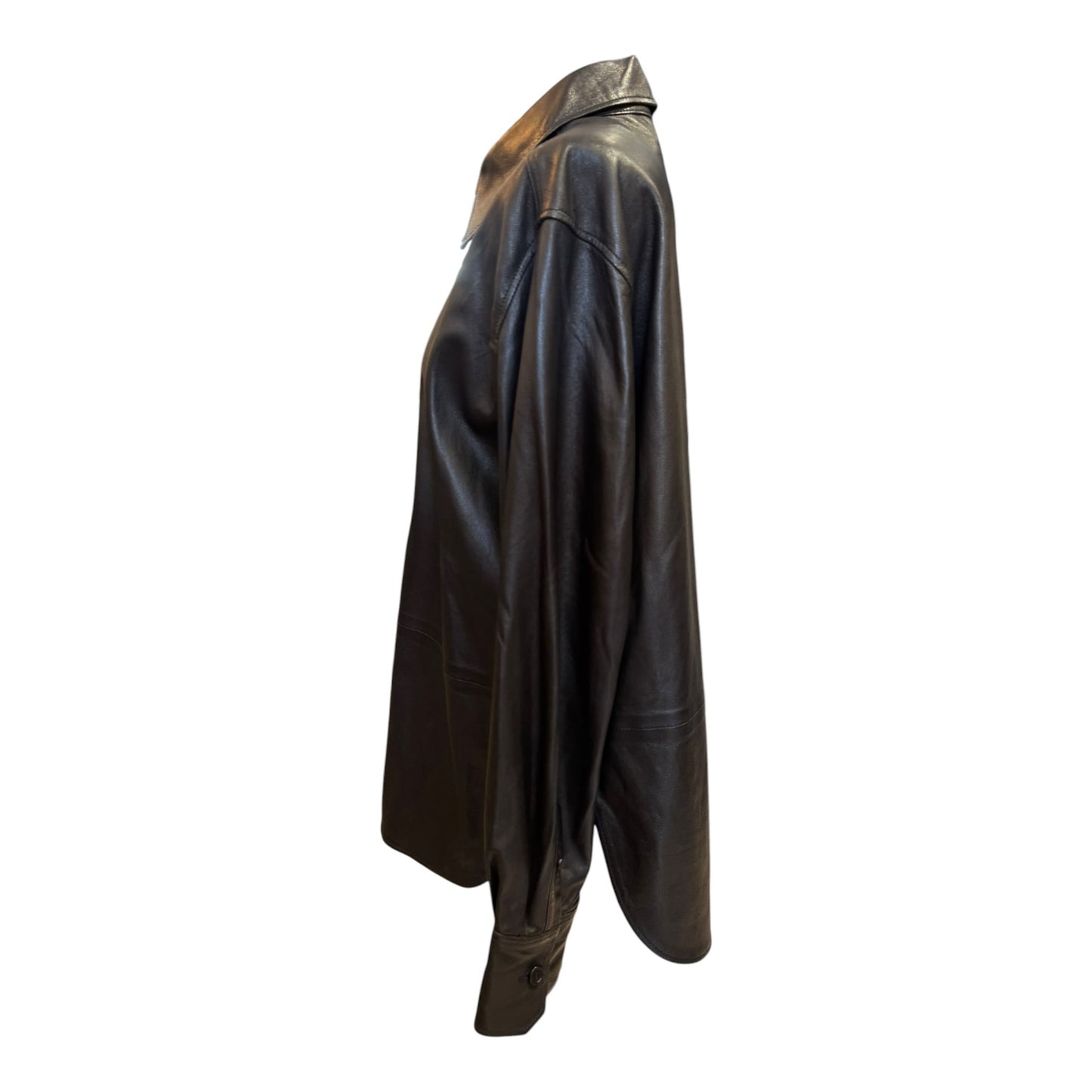 Arket Black Leather Shirt - 14/16
