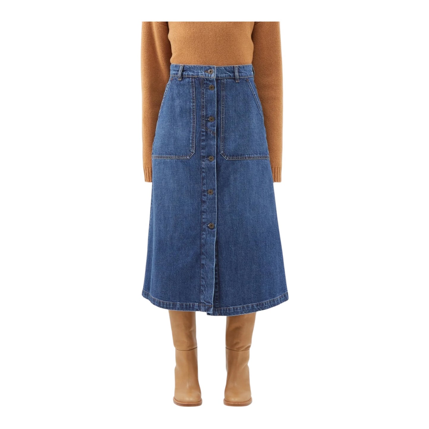 Weekend Max Mara Denim Donare Skirt - 12 - NEW