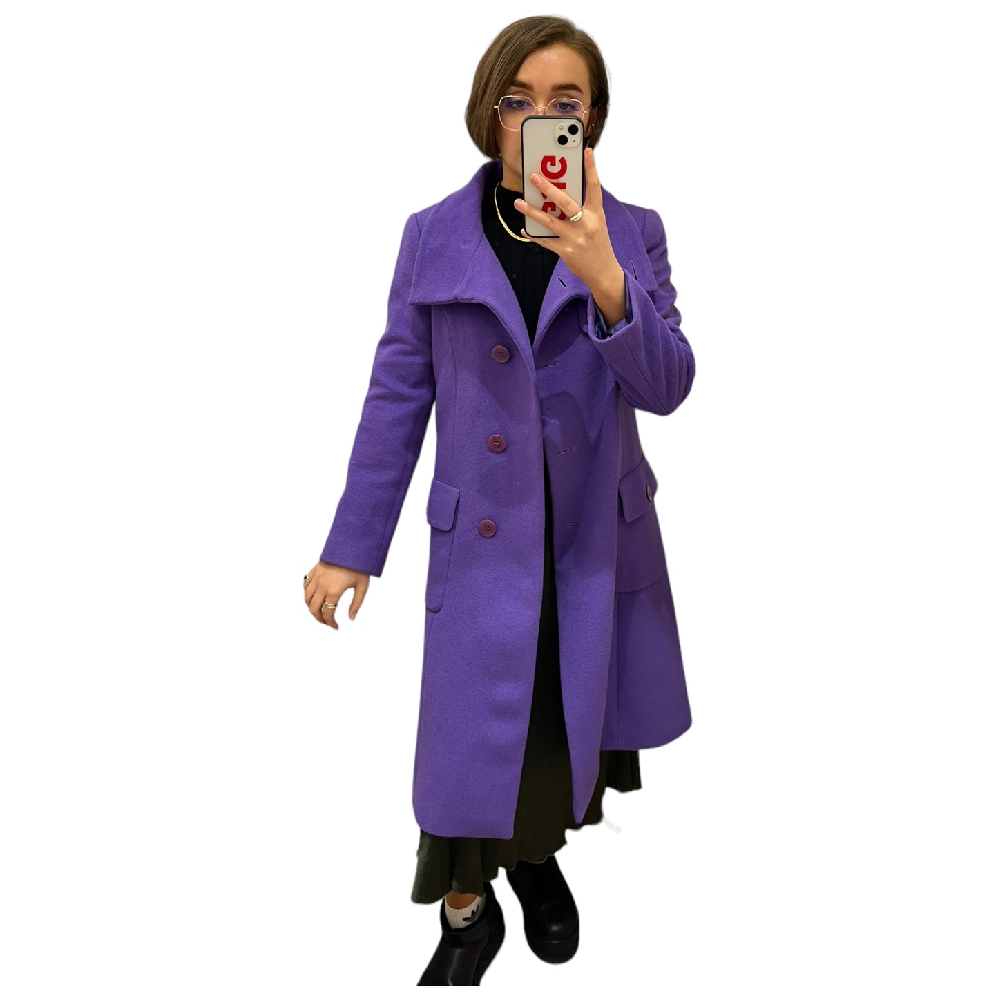 Paul Costelloe Purple Wool Coat