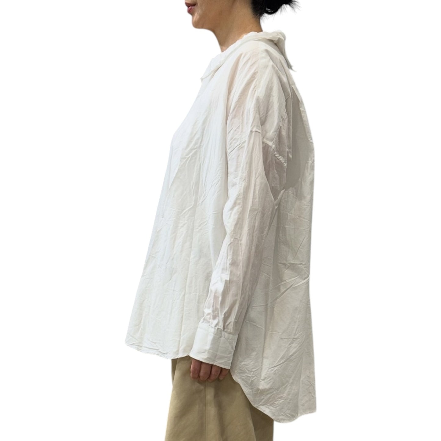 Toujours White Ruffle Collar Shirt - One Size