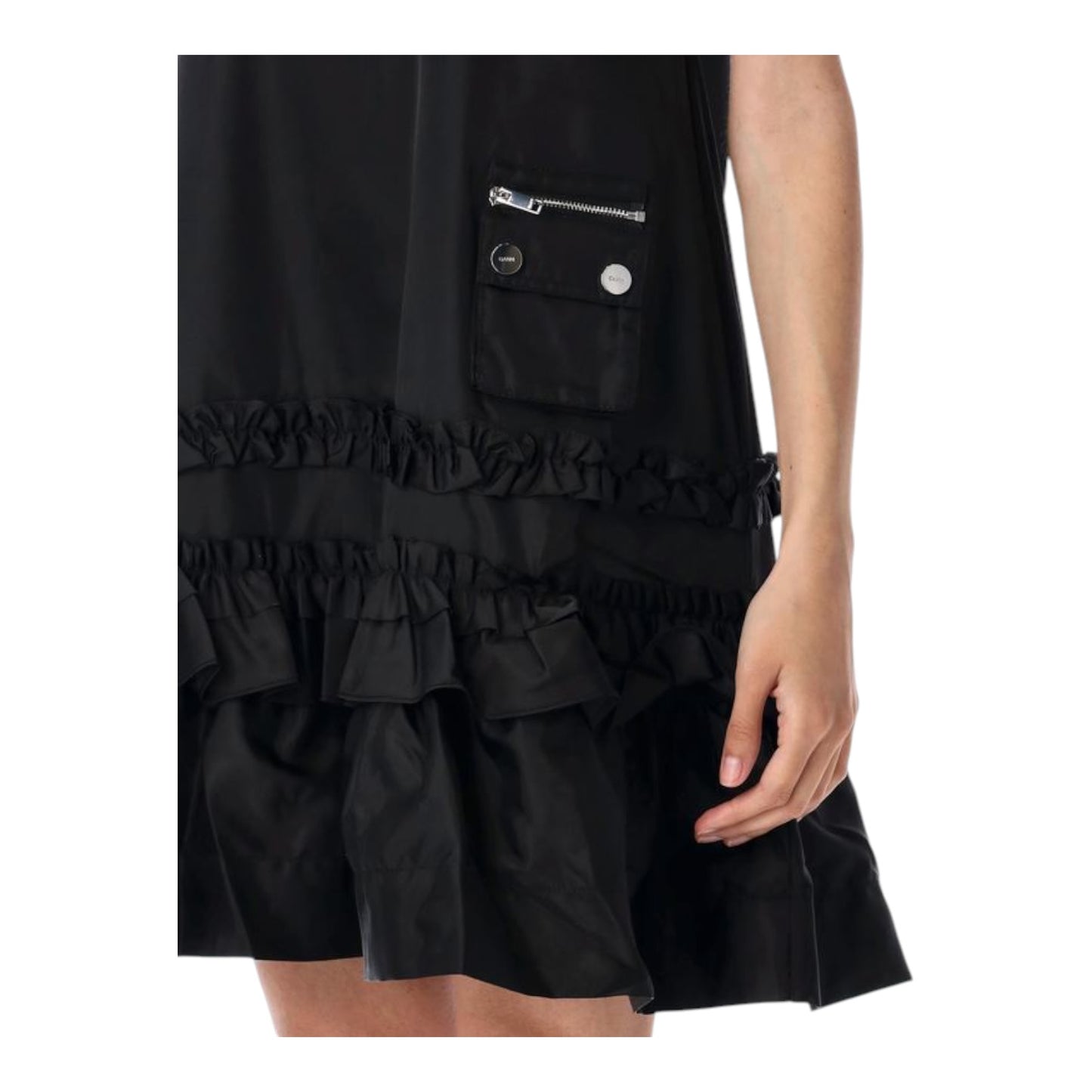 Ganni Duchesse Nylon Mini Dress - 10 - NEW