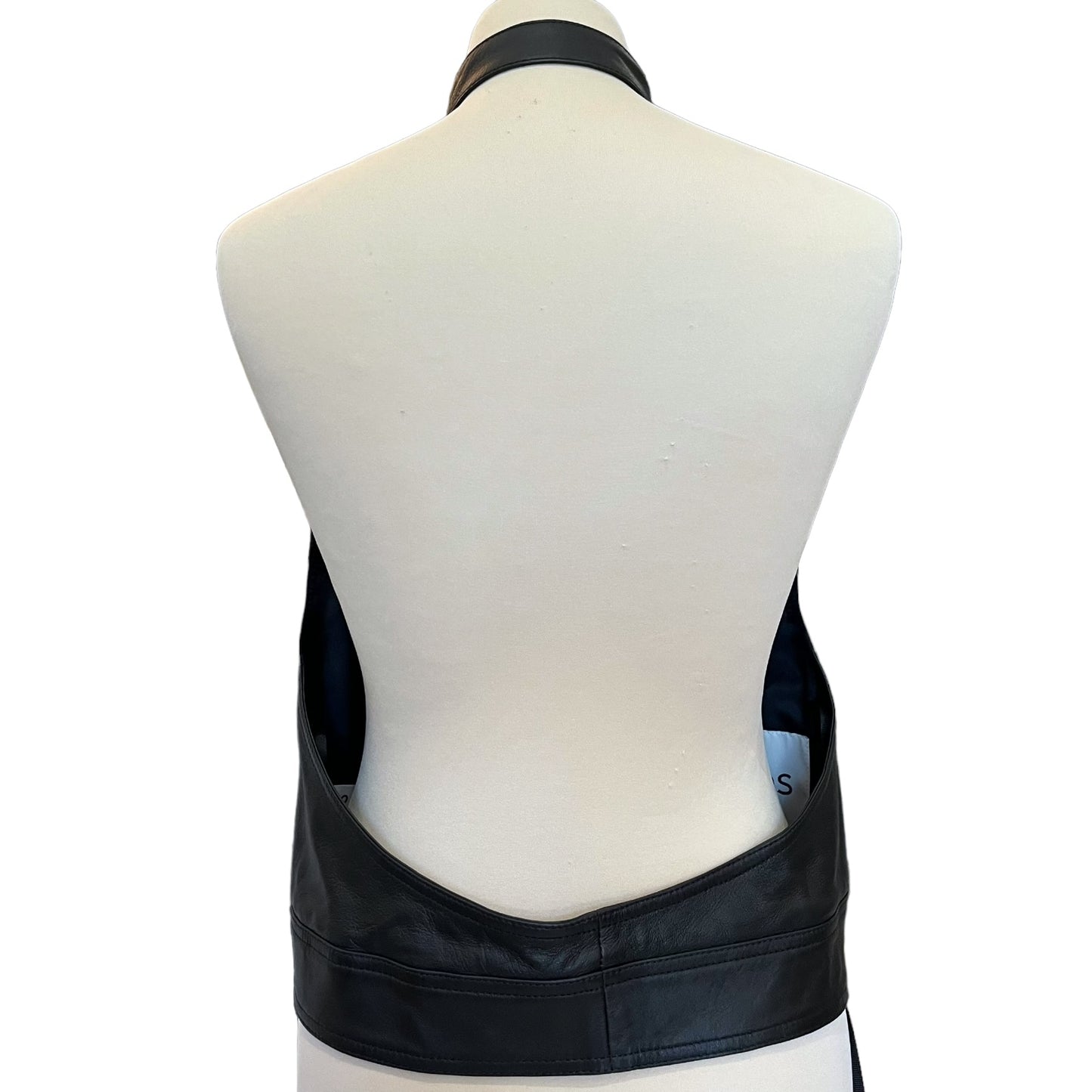 COS Black Leather Top - 8/XS