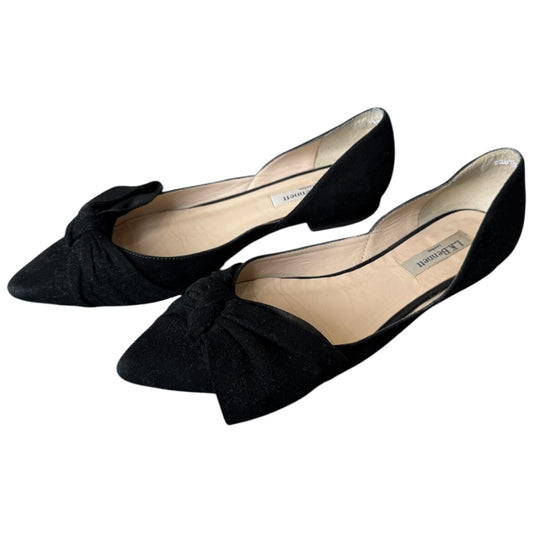 LK Bennett Black Suede and Leather Pointed Toe Pumps - 38 / 5