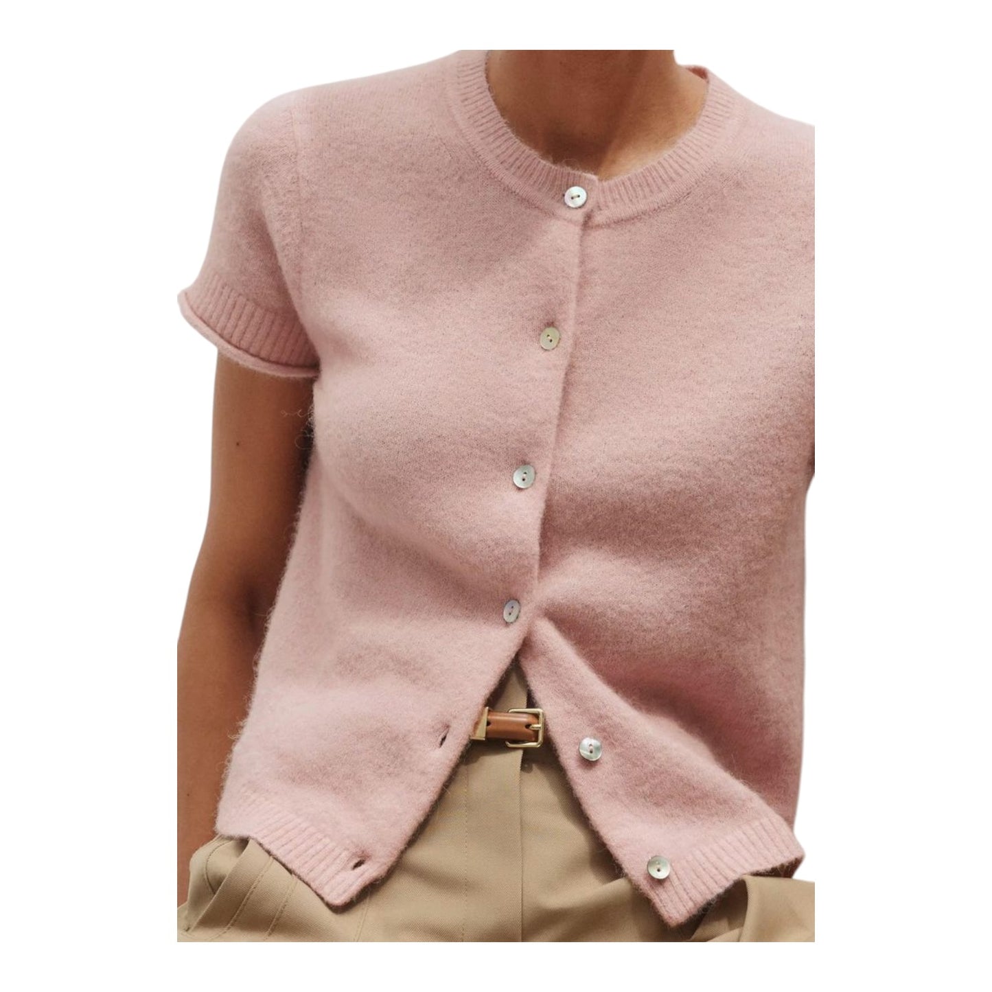 Me + Em Smoke Pink Button Through Knit Baby Tee - 10/12