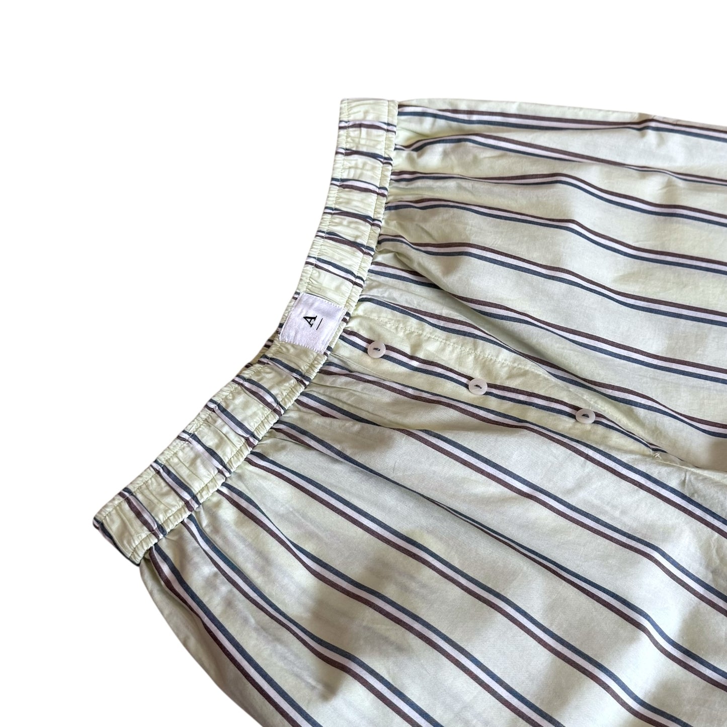 Anthropologie Green Stripe 100% Cotton Trousers