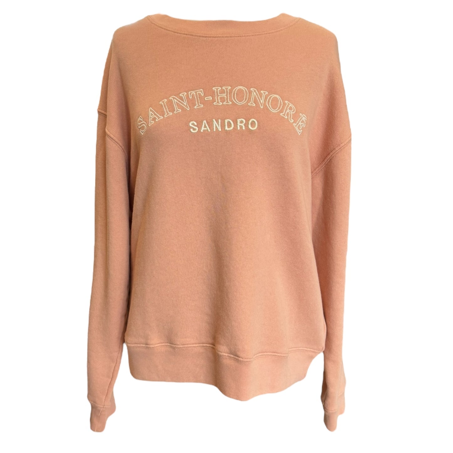 Sandro Peach Mellow Embroidered Cotton Sweatshirt - 12/14