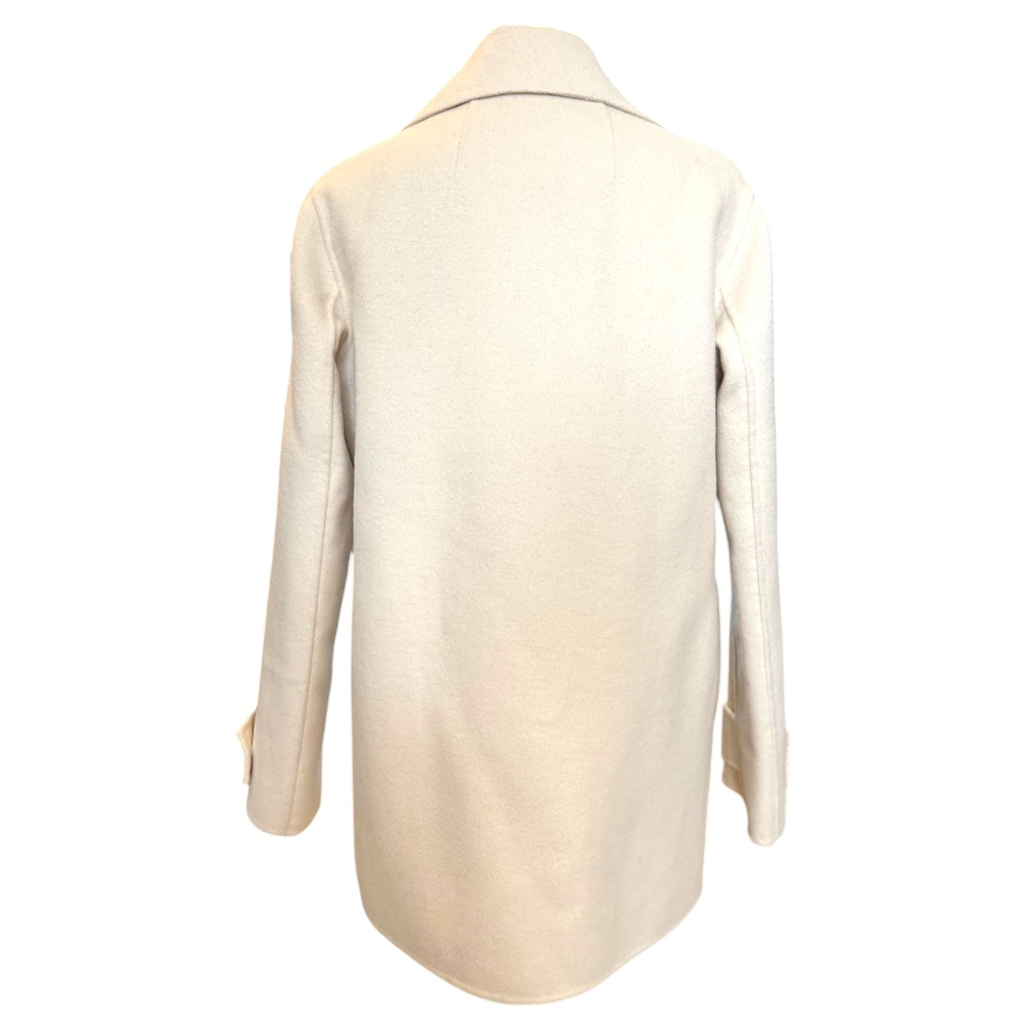 Reiss Cream Wool Blend Pea Coat - 6/8