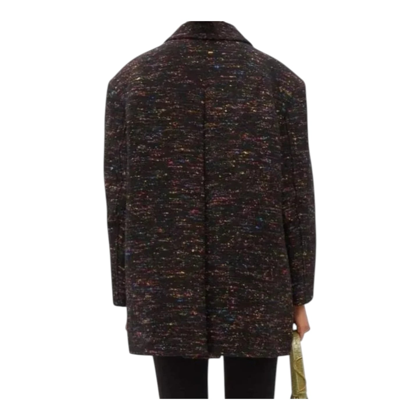 Ganni Black Rainbow Tweed Skirt Suit - 8