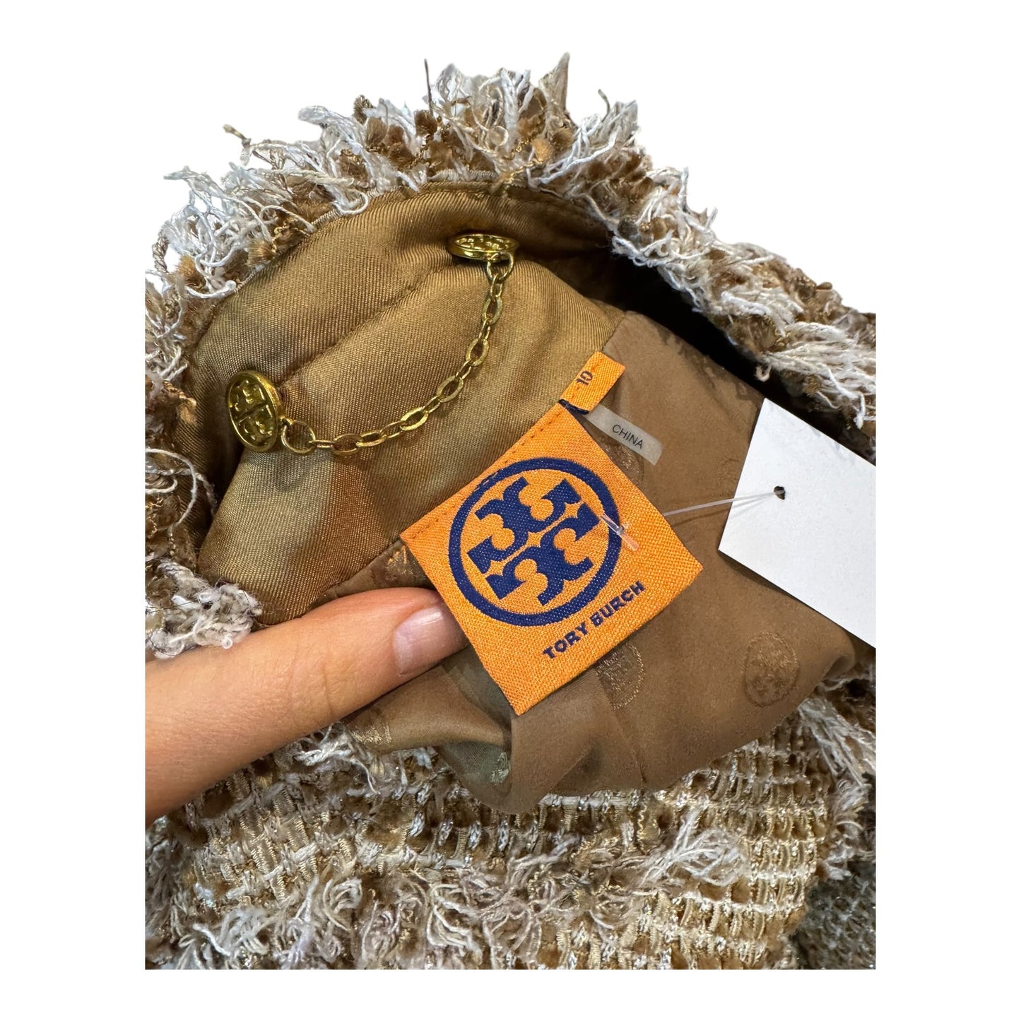 Tory Burch Gold Tweed Jacket - 10