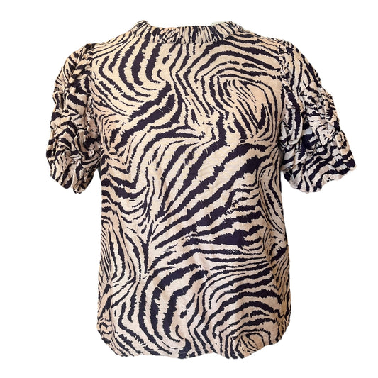 Lily and Lionel Animal Print Puff Sleeve Top - 10