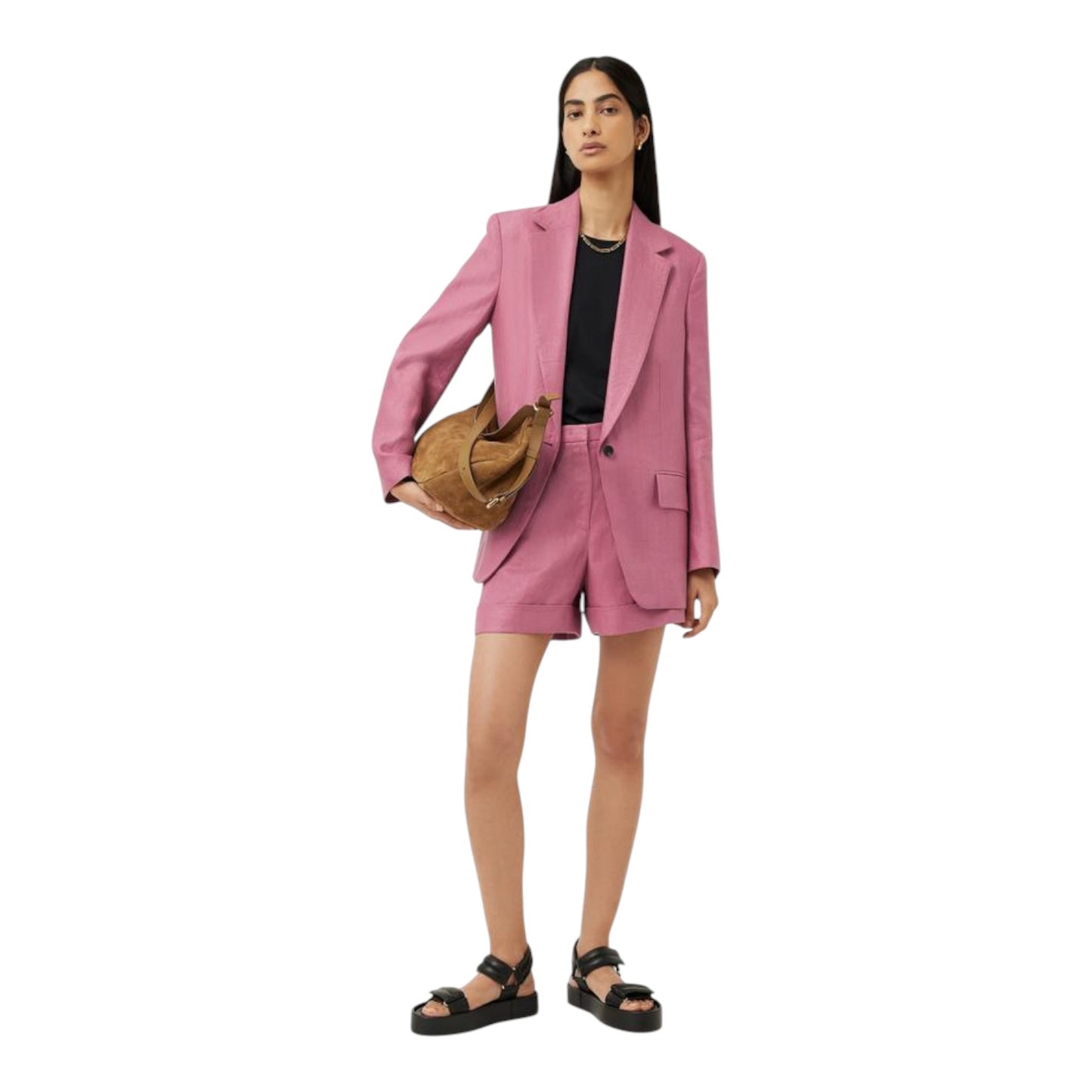 Jigsaw Pink Gibson Irish Linen Blazer - 12