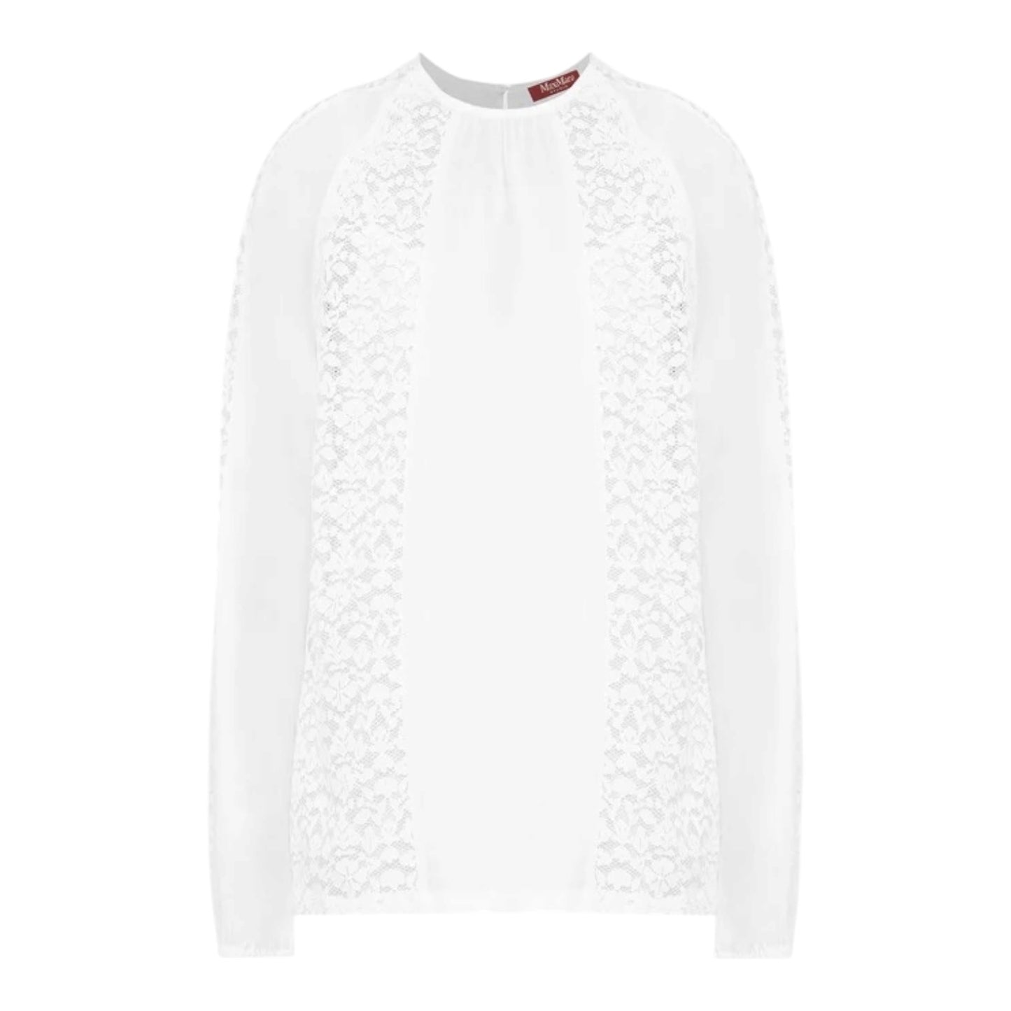 Max Mara Studio White Ramie Lace Blouse - 12