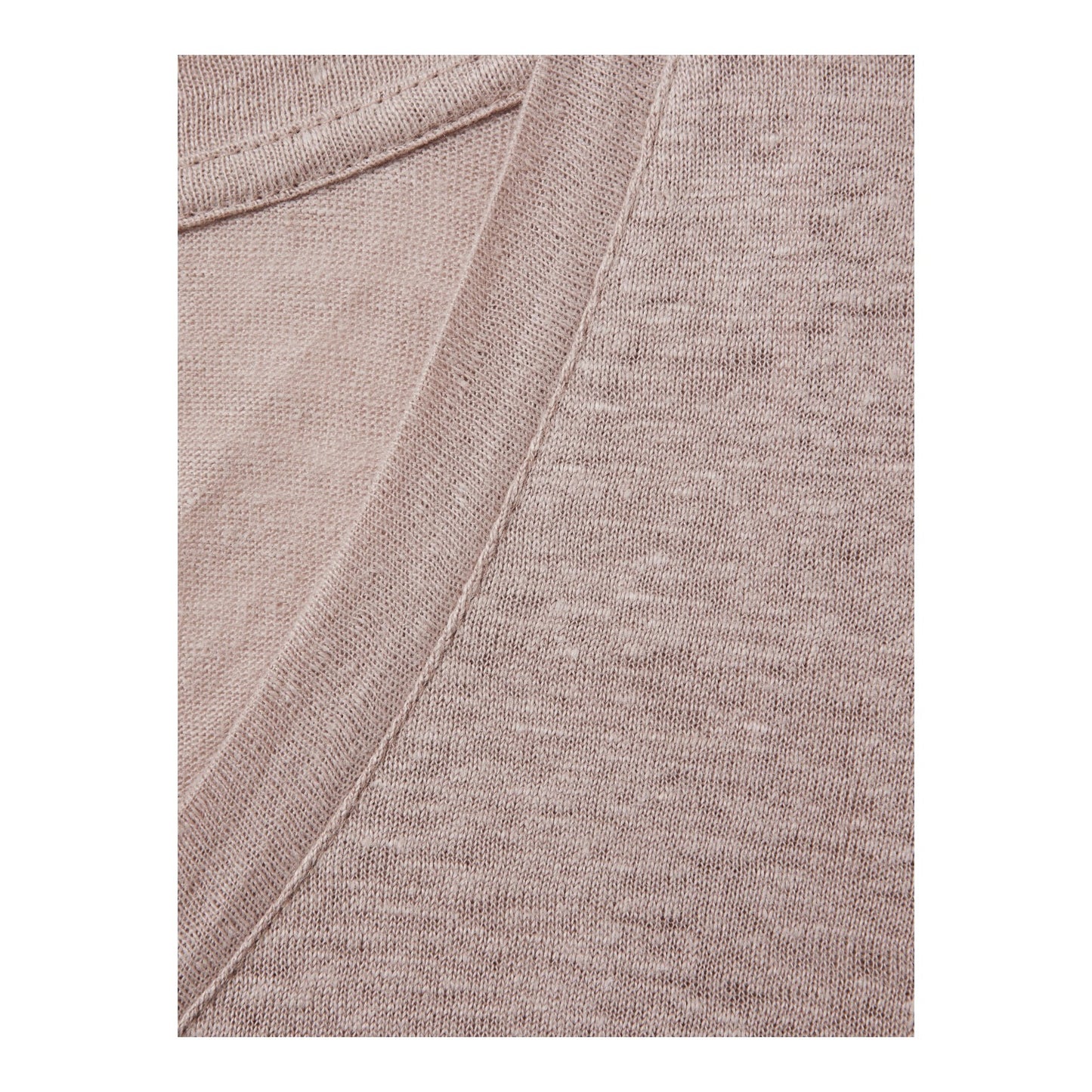 Reiss Lottie Linen V Neck T-Shirt in Mink - 12