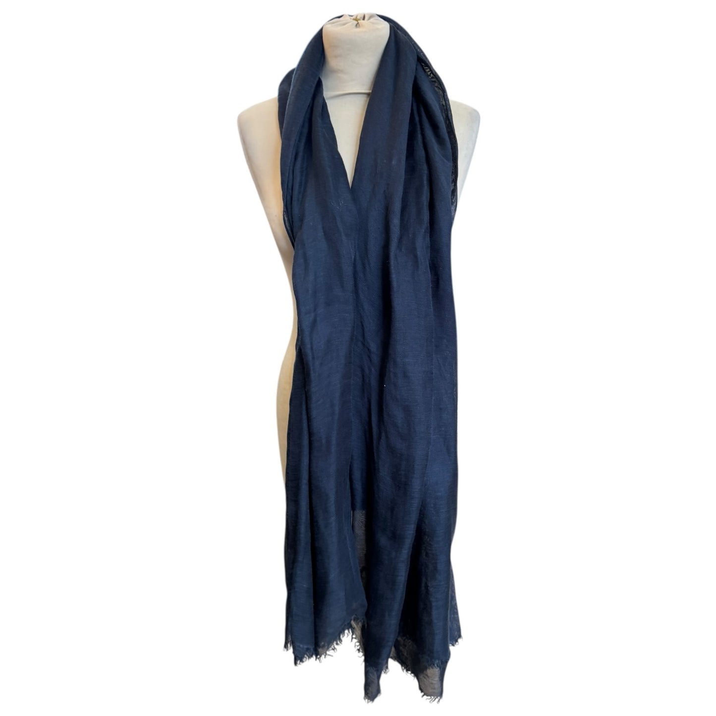 'S Max Mara Navy  Linen and Silk Scarf