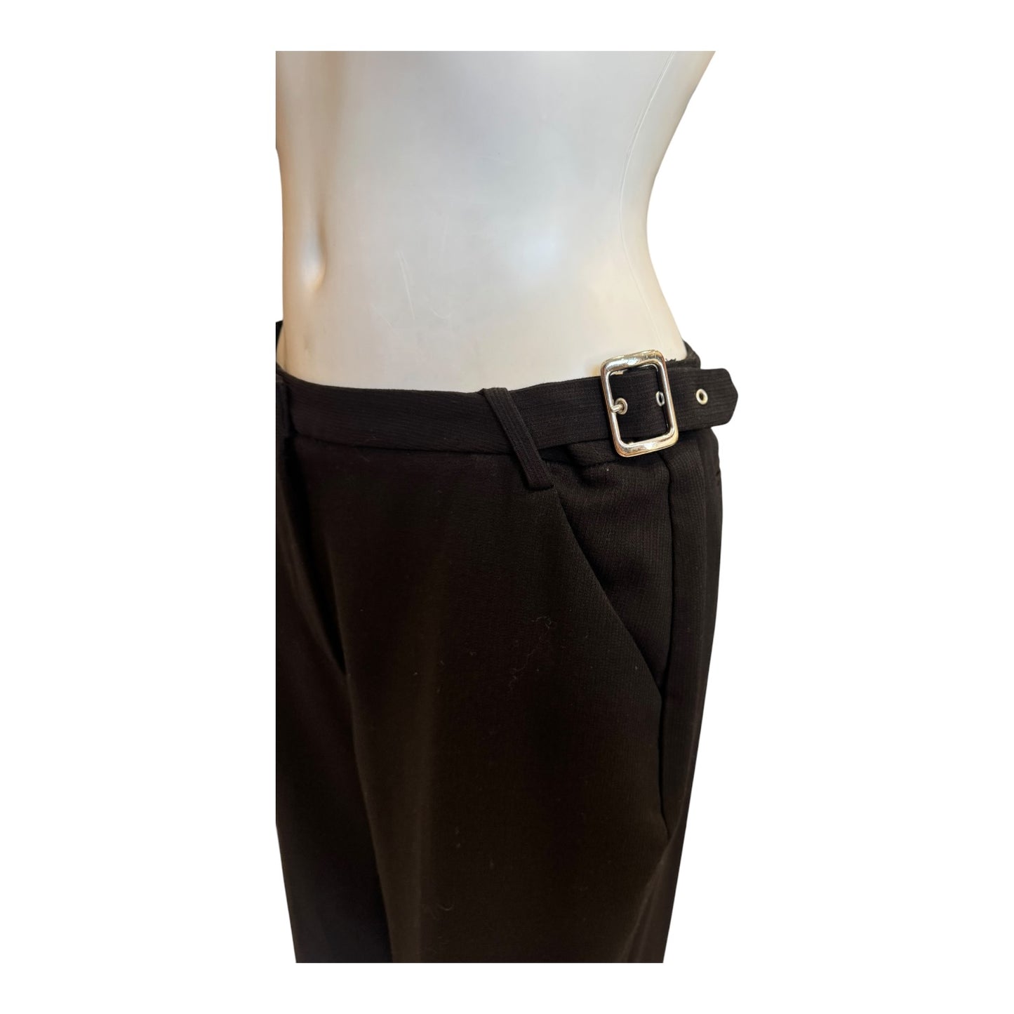 Dolce and Gabbana Black Waist Buckle Trousers - 12