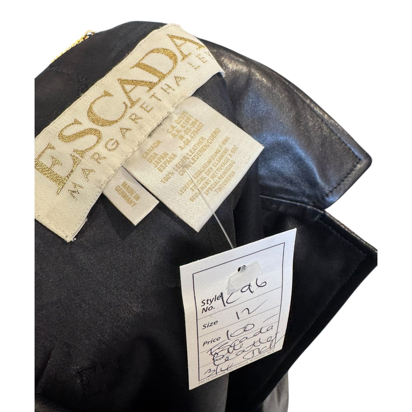 Escada Black Longline Leather Jacket - 12