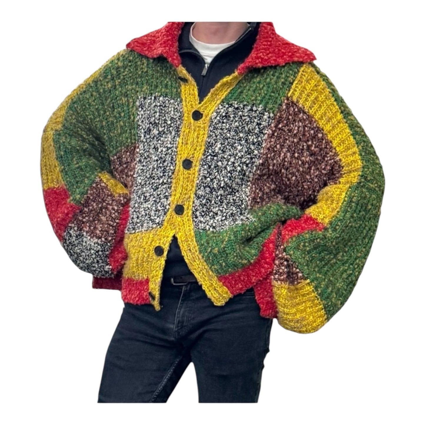 JW ANDERSON Anchor Patchwork Cardigan in Multi
