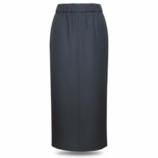 Ganni Grey Wool Blend Maxi Skirt - 10