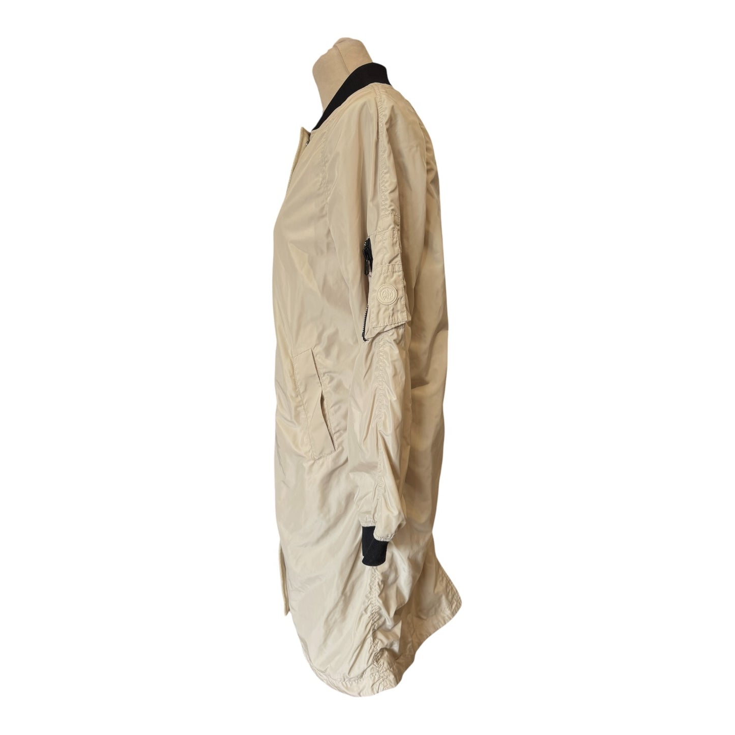 Beaumont Beige and Black Ali Bomber Coat - 10