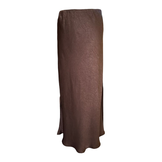 LuluMary Brown Satin Slip Skirt - 10 - NEW