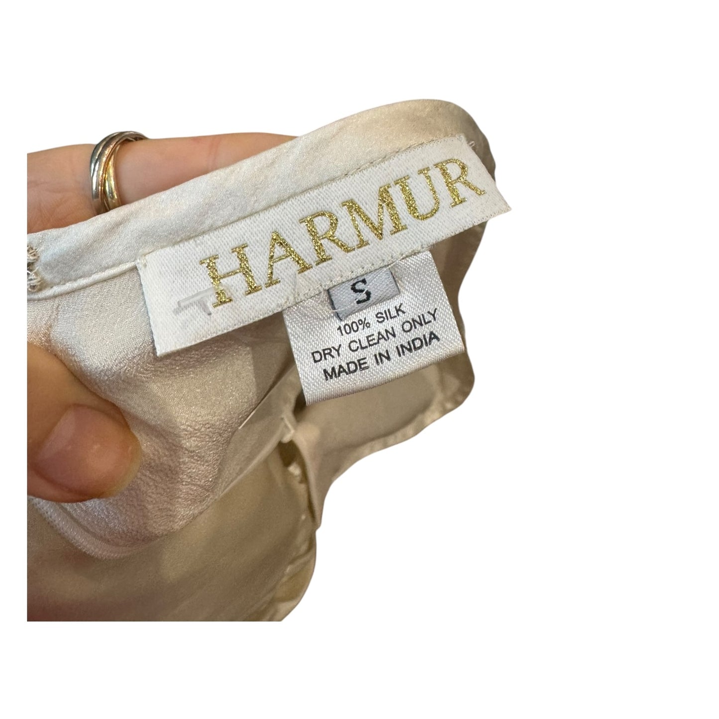Harmur Cream Silk Top and Skirt - 8/10