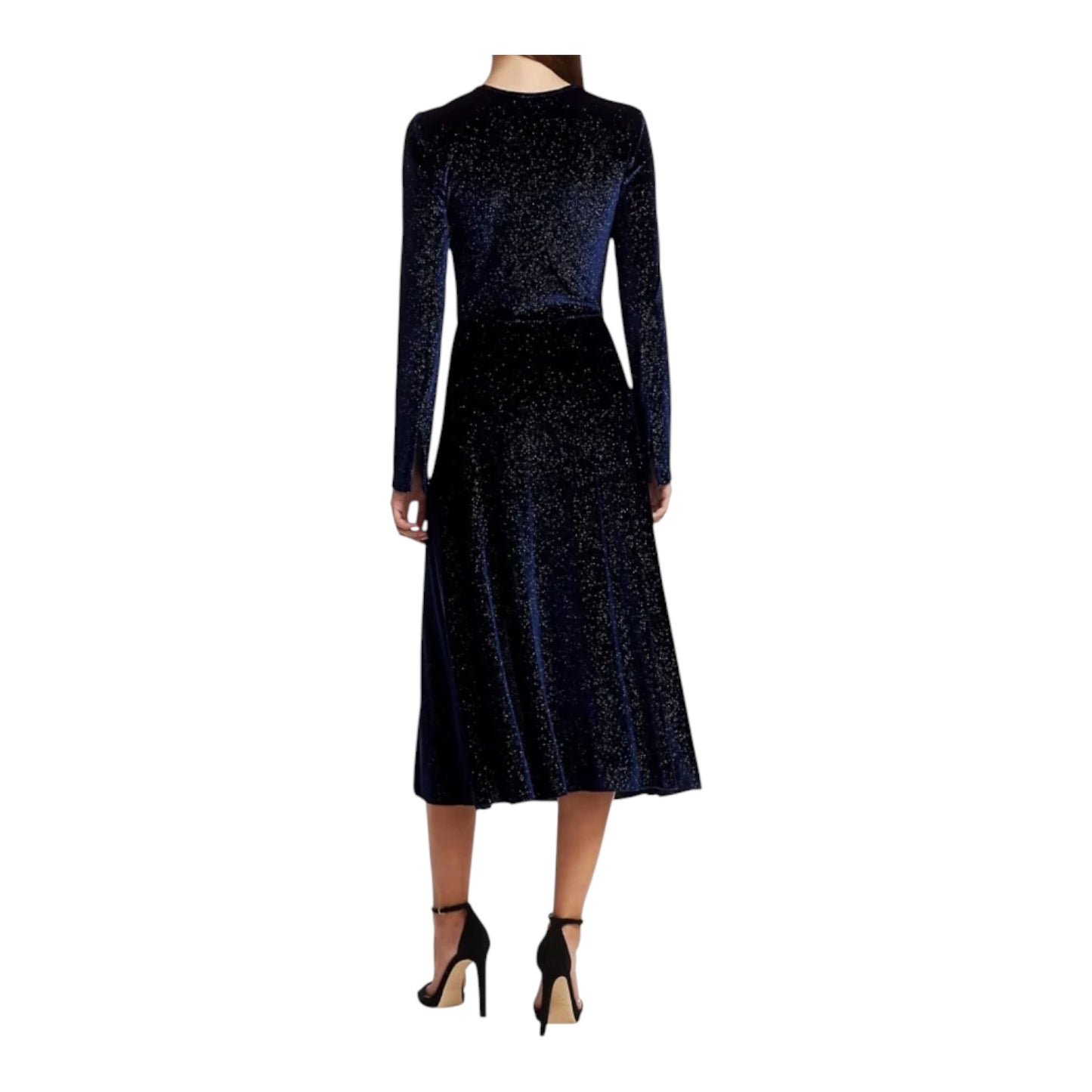 Rotate Birger Christensen Navy Velvet Sparkle Dress - 10/12