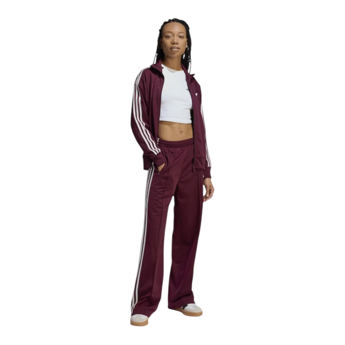 Adidas Burgundy Firebird Loose Trackpants - 8