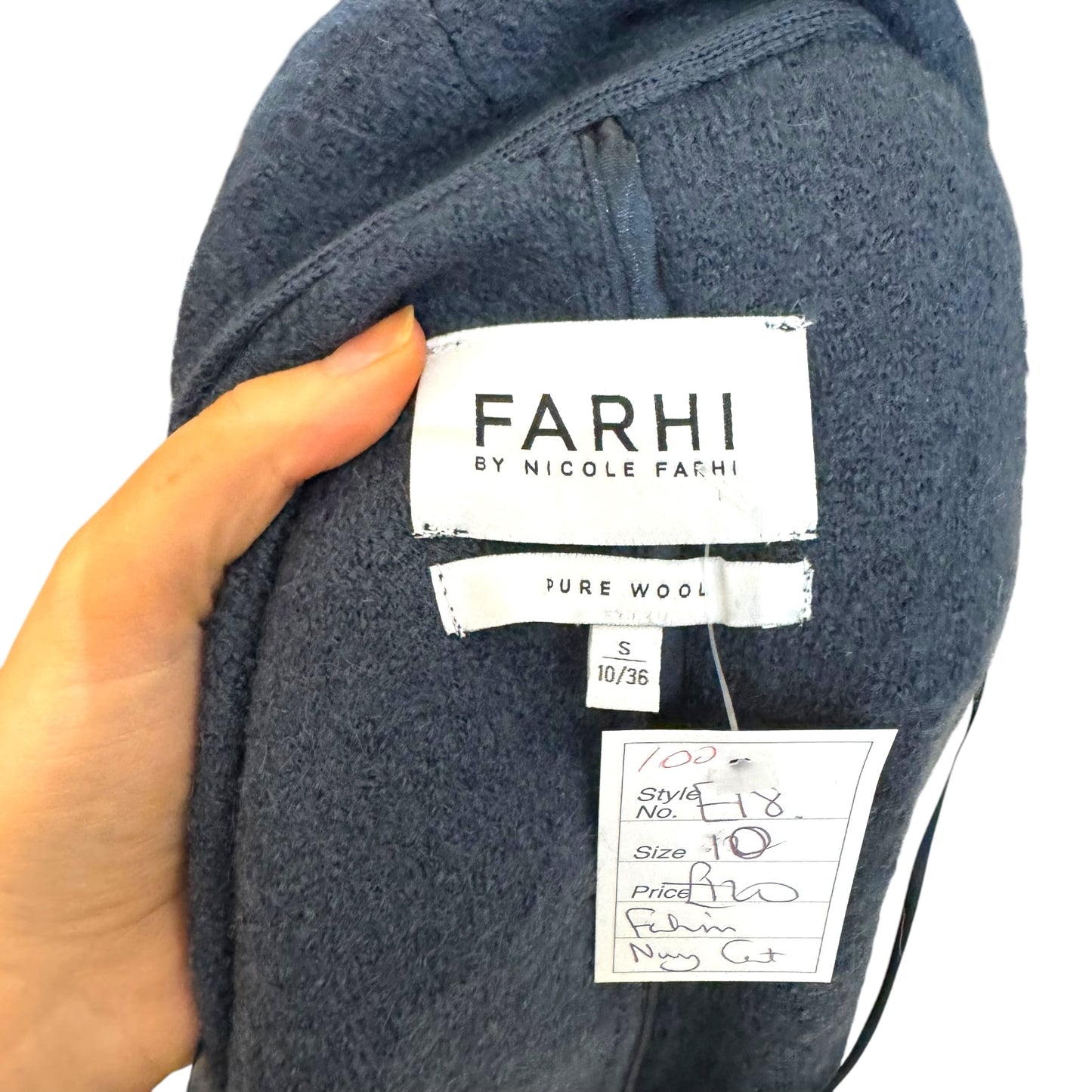 Farhi Navy Pure Wool Blend Coat - 10