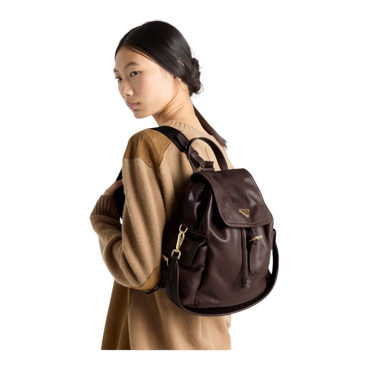 Prada Explore Medium Brown Nappa Leather Backpack