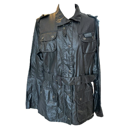 Barbour Black Waxed Jacket - 16