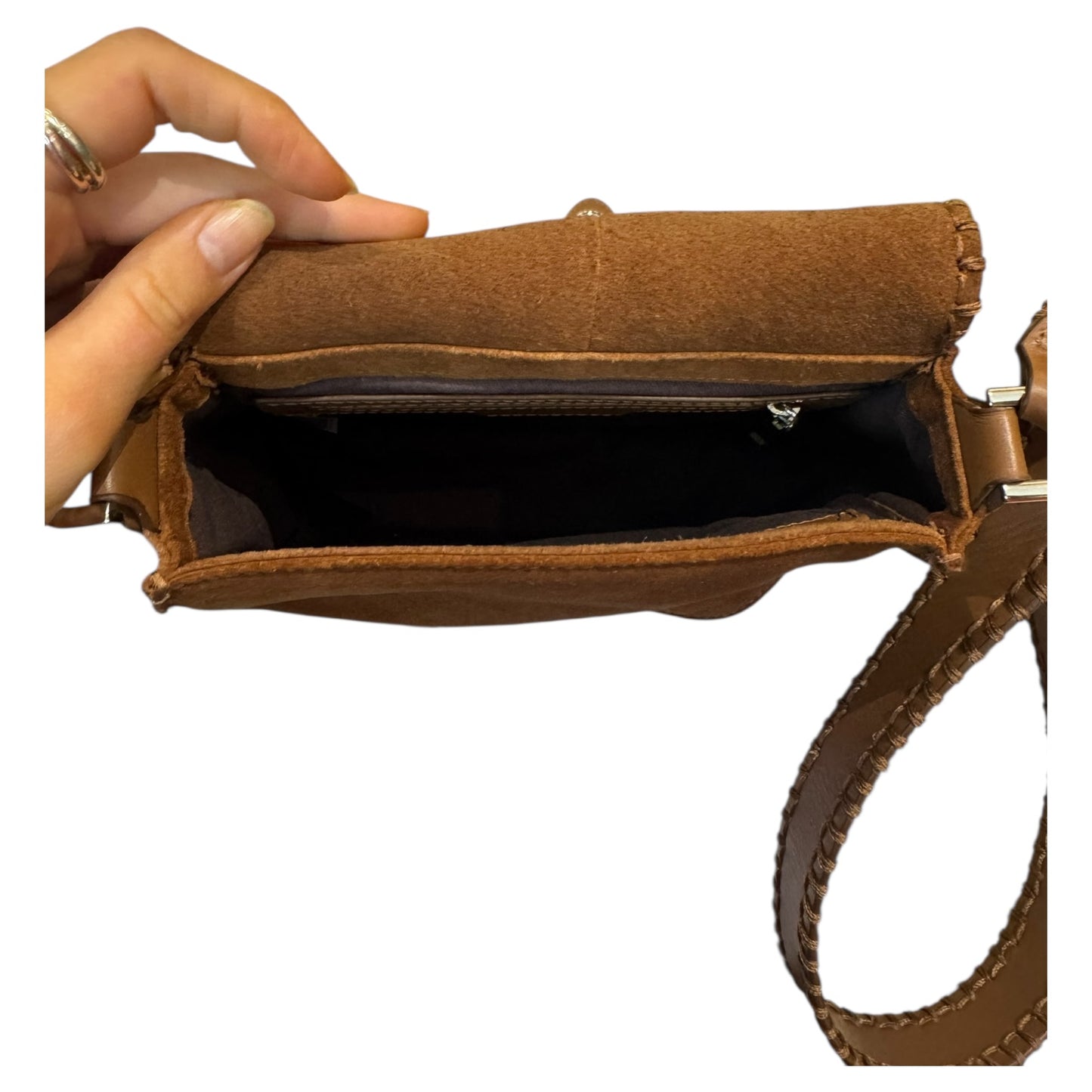 Ted Baker Kalrin Suede Studded Saddle Bag