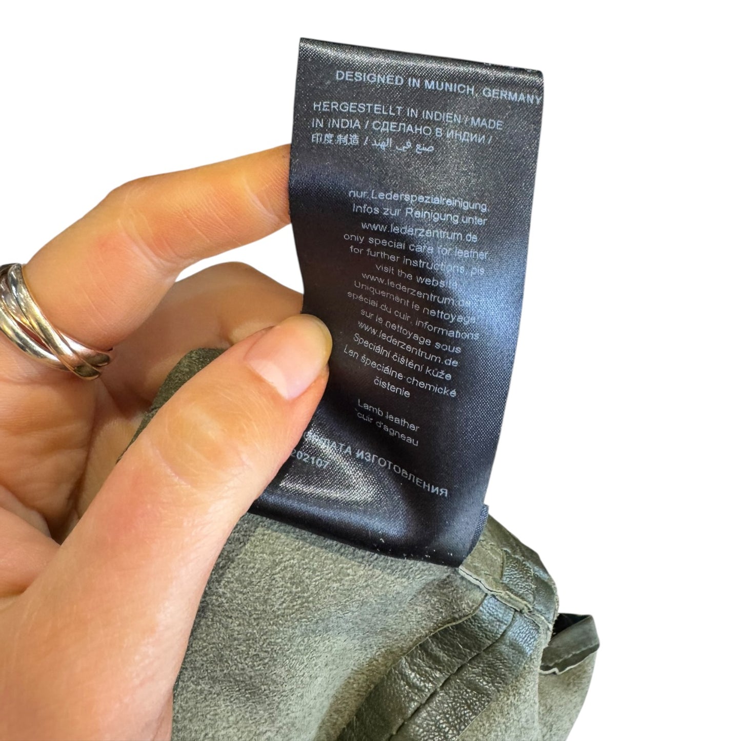 Oui Khaki Leather Coat Dress - 6/8