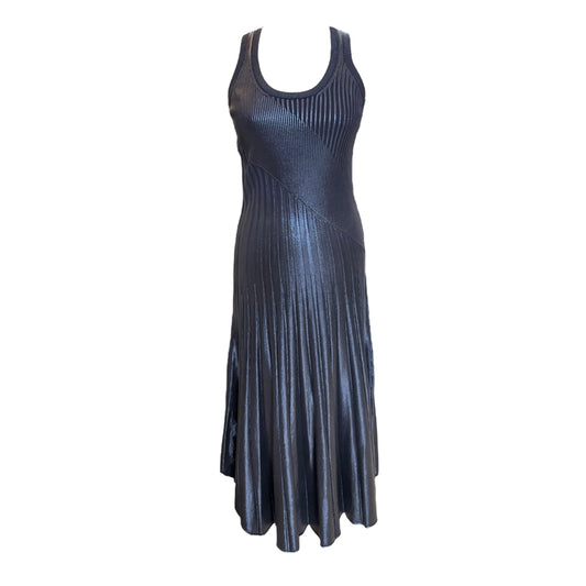 SportMax Navy Metallic Knit Dress - 10
