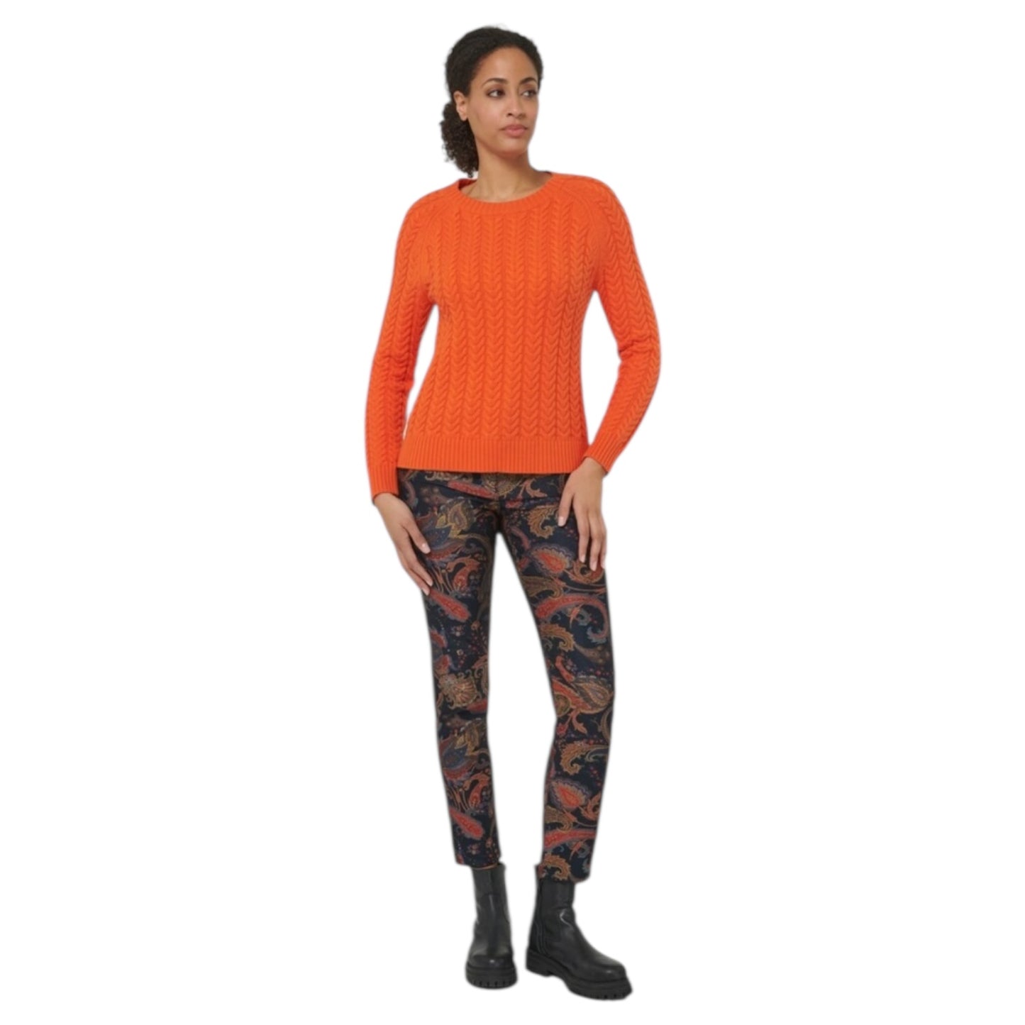 Madeleine Orange Cable Knit Jumper - 10/12