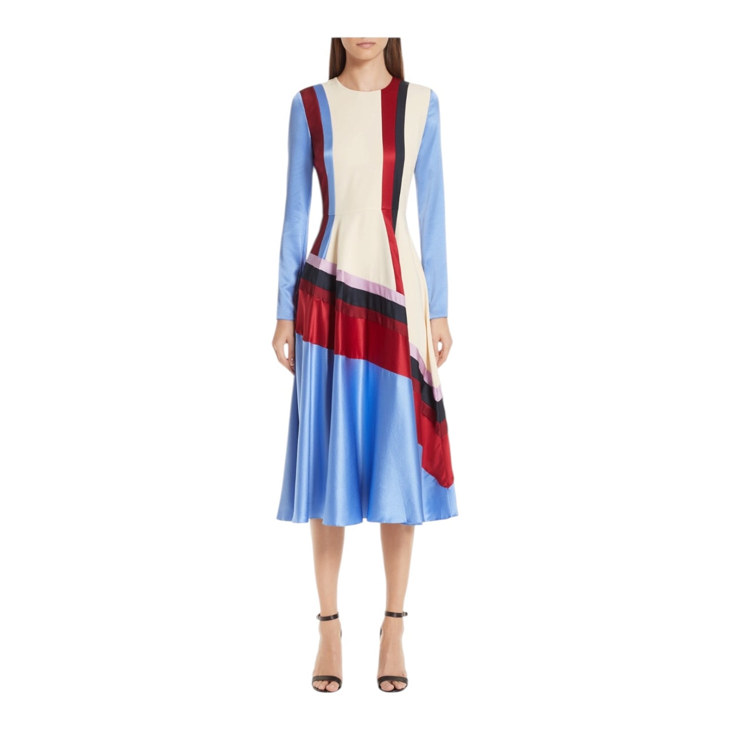 Roksanda Etta Striped Silk Midi Dress - 10