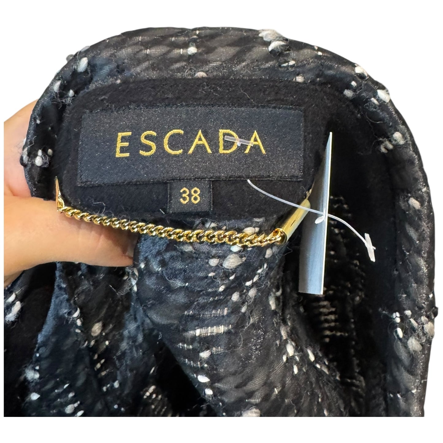 Escada Black and White Tweed Coat - 12