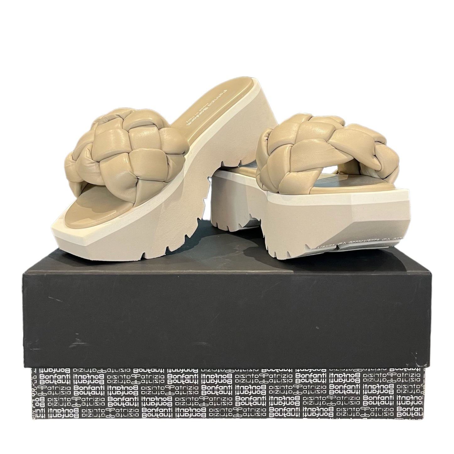 Patrizia Bonfanti Taupe Leather Sandals - 7 - NEW