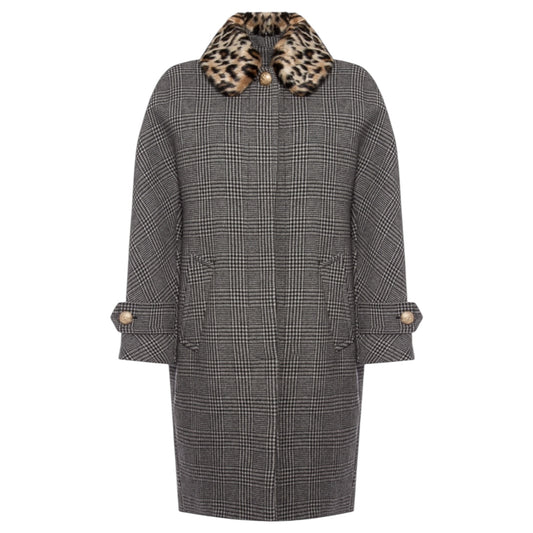 Essentiel Antwerp Black and White Houndstooth Coat - 12