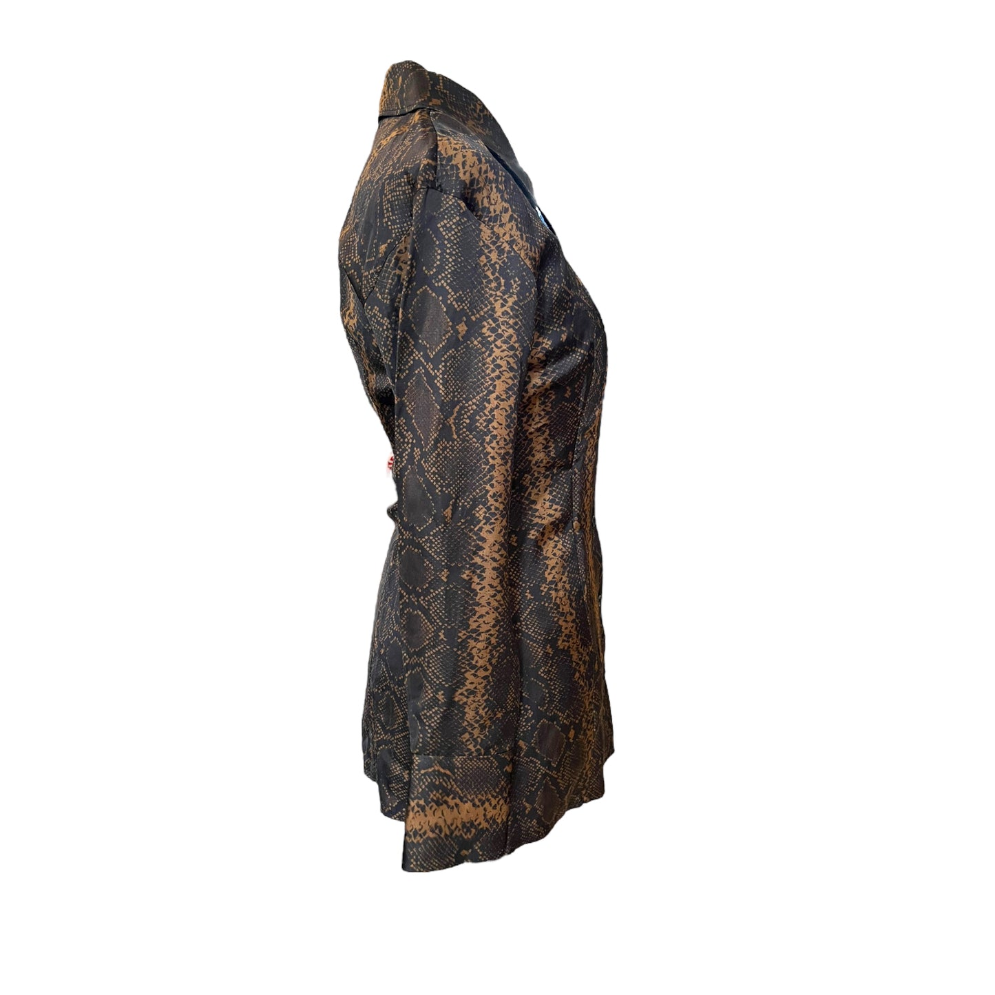 Arket Brown and Black Snake Print Shirt