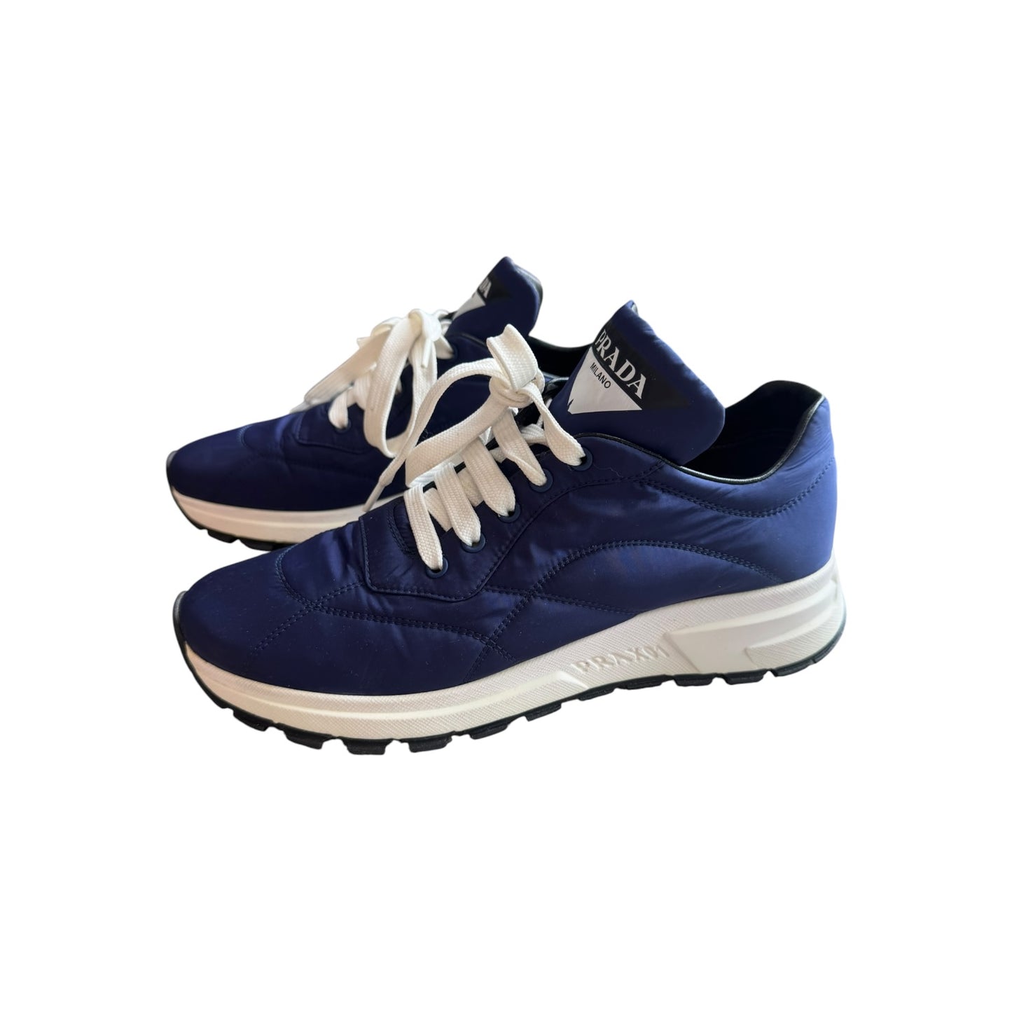 Prada Prax 01 Navy White Trainers - 38/5