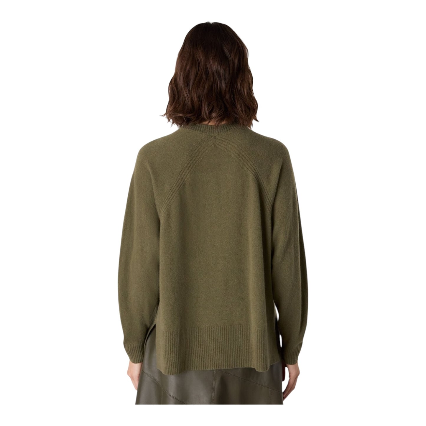 Whistles Khaki Ultimate Cashmere Crew Neck - 12