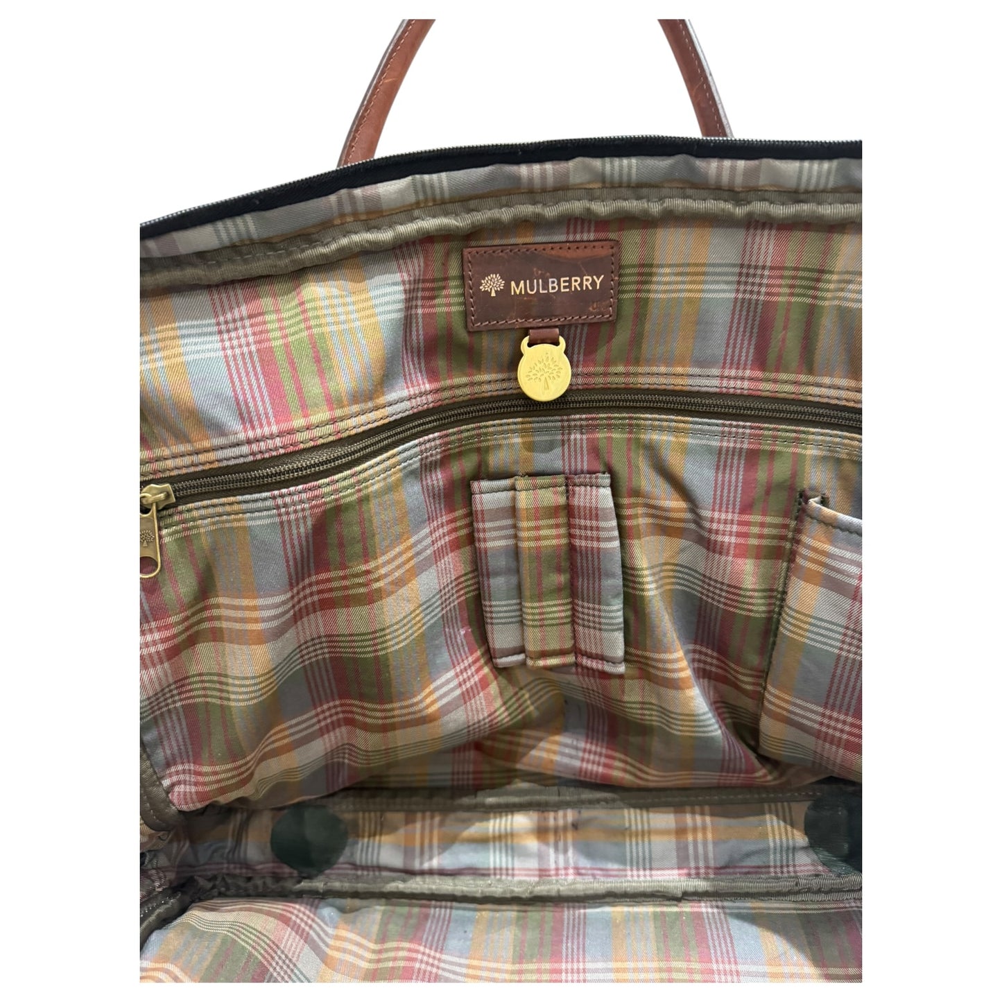 Mulberry Scotch Grain Black and Brown Brief Case