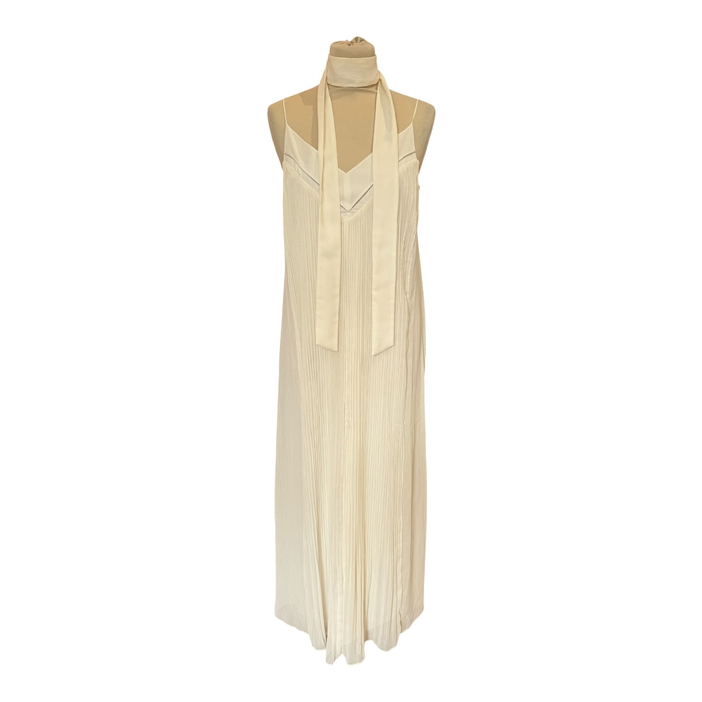 Club Monaco Cream Pleated Dress with Sash - 10
