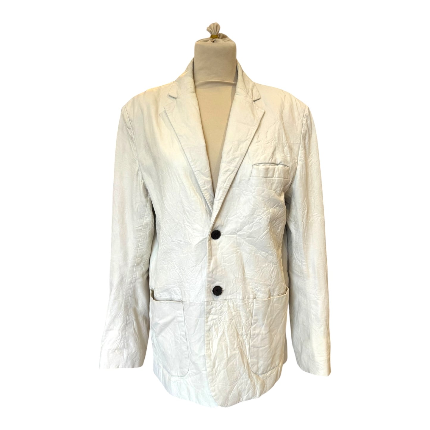 Zadig and Voltaire Cream Leather Blazer - Medium (oversized)